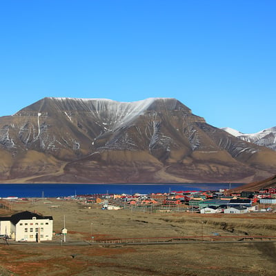 View of Longyearbyen with Huset in the foreground
