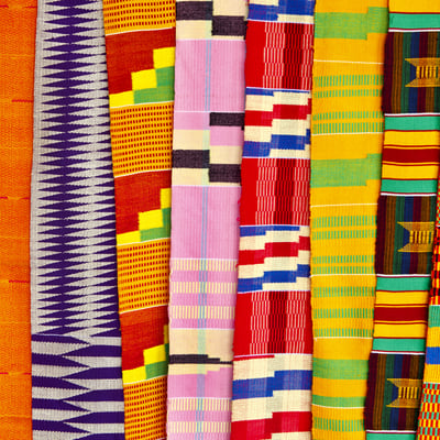 Fabrics at a market in Accra, Ghana