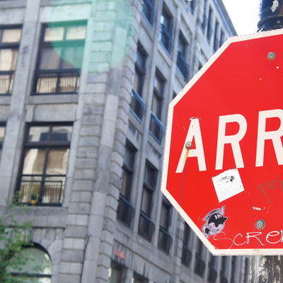 Stop sign in Montréal