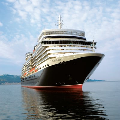 Cunard's Queen Elizabeth cruise ship at sea