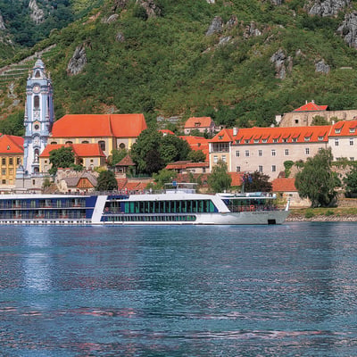 AmaVerde river cruise ship in Durnstein