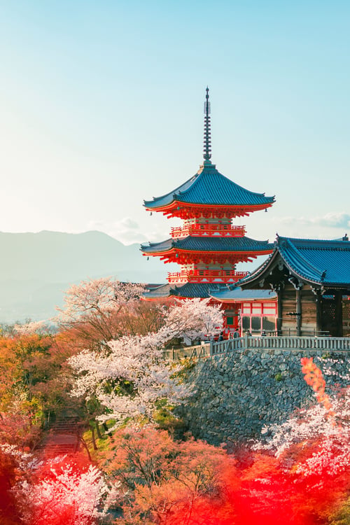 Kyomizu Temple in Kyoto Japan
