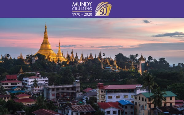 The golden Shwedagon Pagoda in Yangon, one of our top holiday ideas for a 50th birthday or anniversary