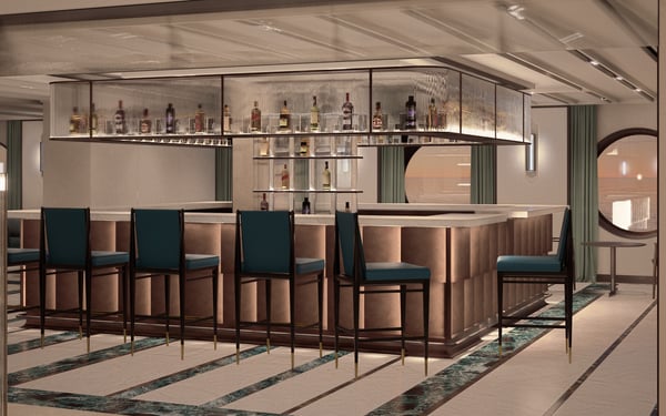 Crystal Cruises’ Crystal Grace Atrium and The Cove Bar
