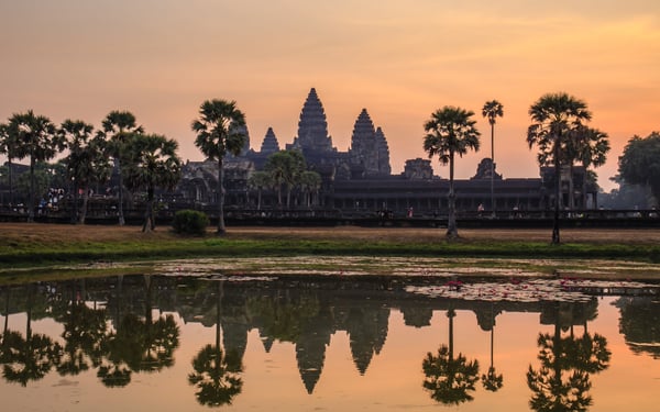 Sunrise over Angkor Wat temple in Siem Reap, Cambodia