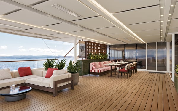 Beefbar Outdoor Dining Area Onboard Crystal Cruises’ Crystal Grace