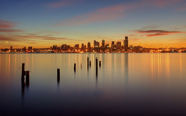 Sunrise over Puget Sound, Seattle