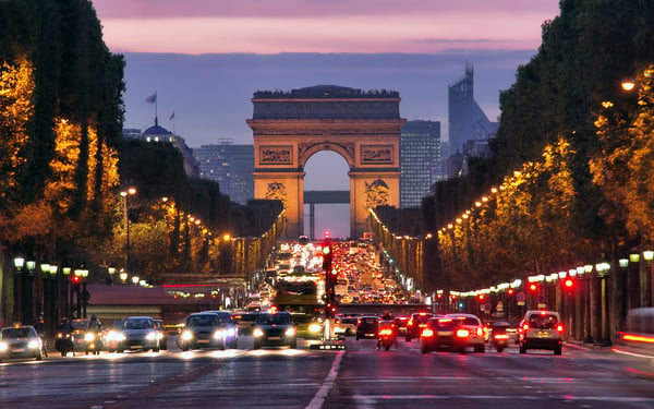 Champs Elysées at night, Paris