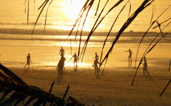 Football on the beach in Gambia