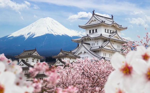 Himeji Castle and Mount Fuji, Japan
