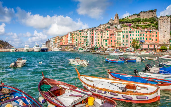 Fishing boats in Portovenere harbour, Italy