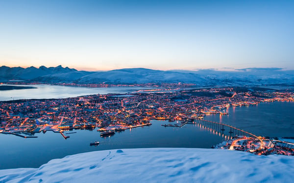 View over Tromso in winter