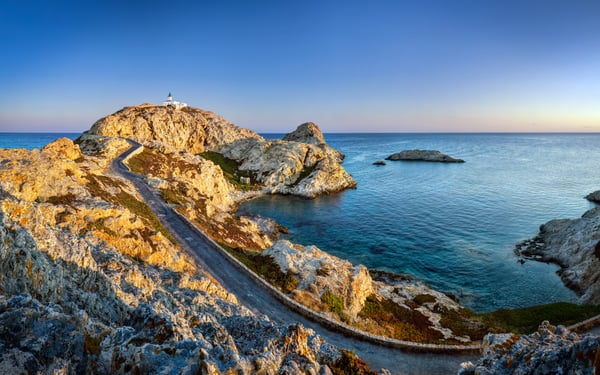 L'Île-Rousse road on the island of Corsica in France