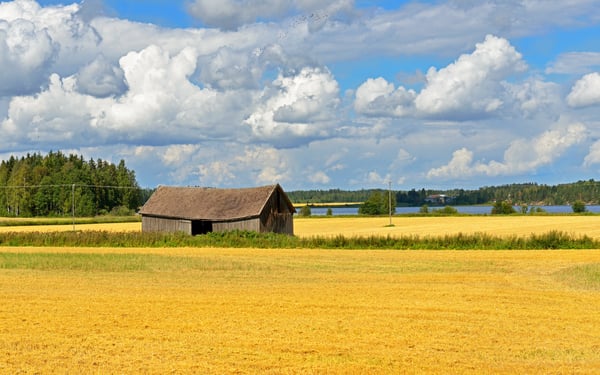 Rural landscape in the Aland Islands, Finland