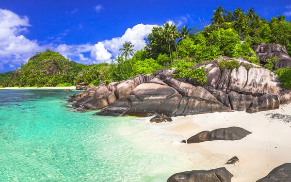 Boulders on the beach, Mahé