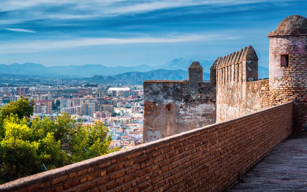 View from Gibralfaro fortress in Málaga, Spain