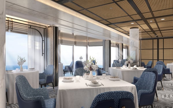 Rendering of La Veranda Restaurant on board Seven Seas Prestige