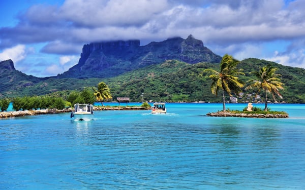 View from Bora Bora airport, French Polynesia