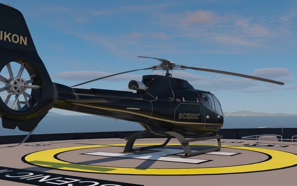 Rendering of the helicopter on board Scenic Ikon
