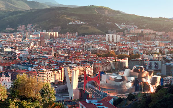 Aerial view of Bilbao, Spain