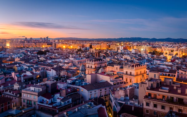 Sunset over Valencia, Spain