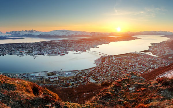 Sunset over Tromsø, Norway