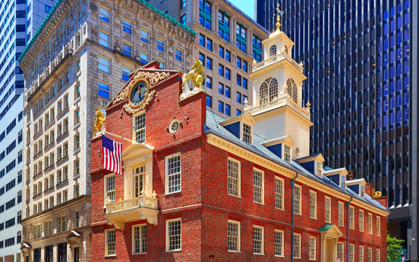 Old State House building in Boston, USA