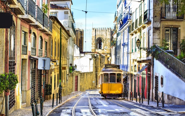 Tram in Lisbon, Portugal