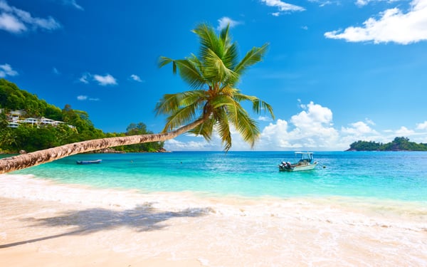 Beach in Mahe in the Seychelles
