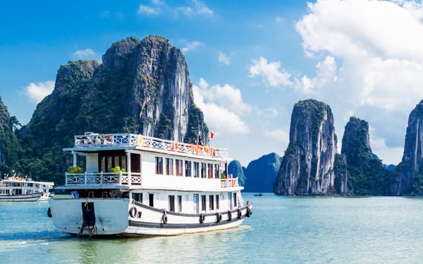 Junk boat in Ha Long Bay, Vietnam