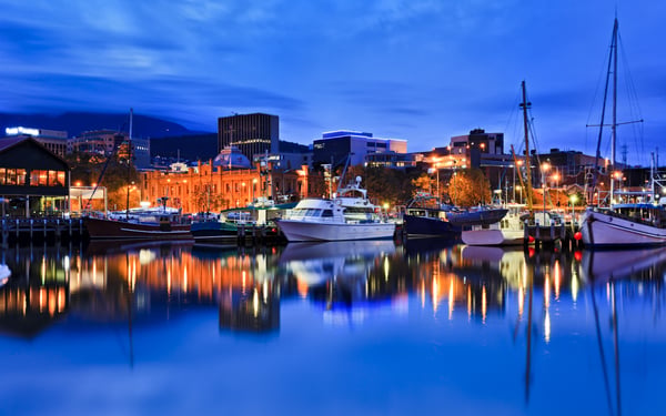 Hobart, Tasmania at night