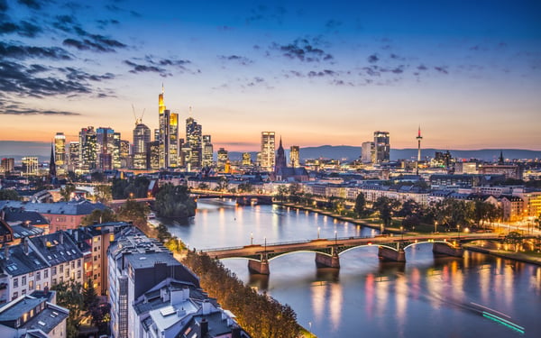 Frankfurt skyline at night