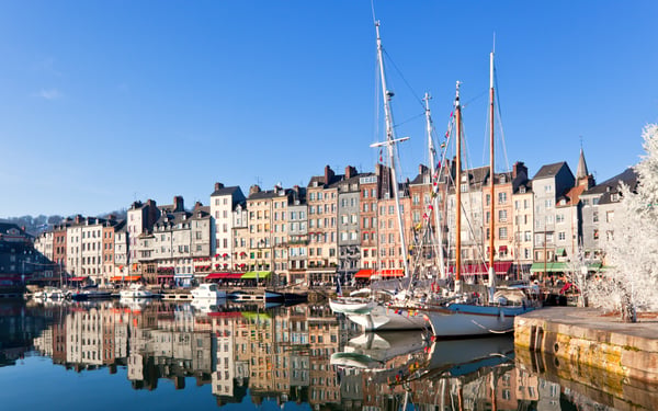Boats in the harbour at Honfleur, France