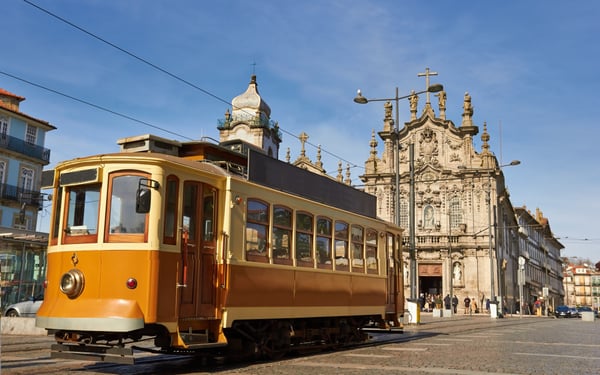 Historic tram in Porto