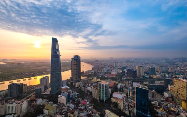 Ho Chi Minh City skyline at night, Vietnam