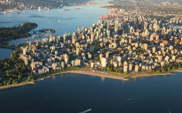 Aerial view of Vancouver, Canada