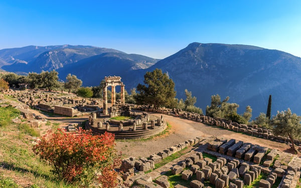 Temple at ancient Delphi, Greece