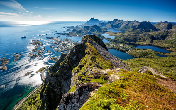 Aerial view of Svolvaer, Norway