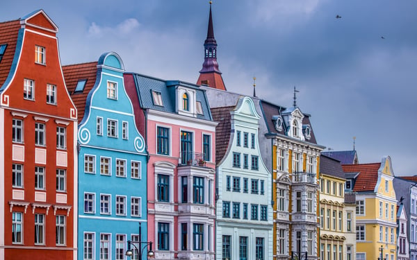 Historic buildings in Rostock, Germany