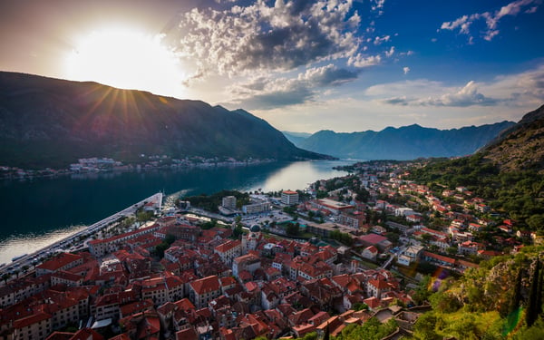 Sunrise over the Bay of Kotor, Montenegro