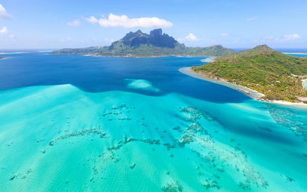 Aerial view of Bora Bora, French Polynesia