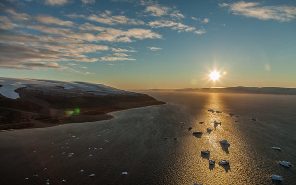 Sunrise over Qaanaaq, Greenland