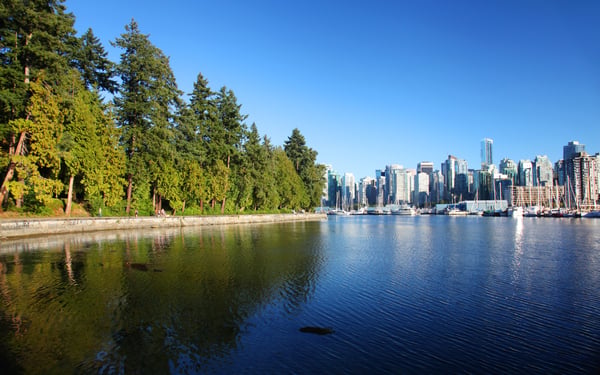 View of city and Stanley Park, Vancouver