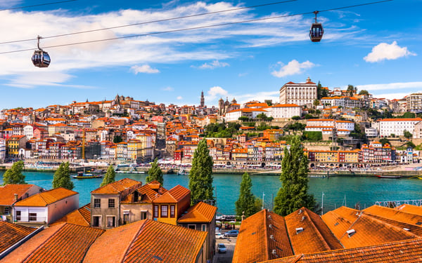 Cable cars in Porto, Portugal