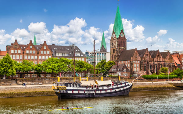 Weser river in Bremen, Germany