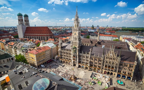 Town Hall and Marienplatz in Munich, Germany
