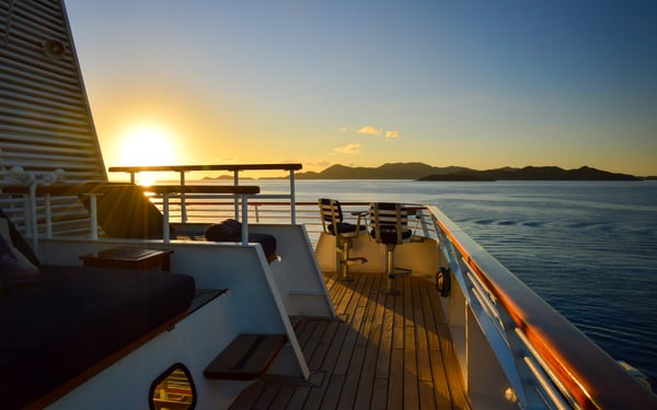 Sunset in the Caribbean on a SeaDream Yacht Club cruise