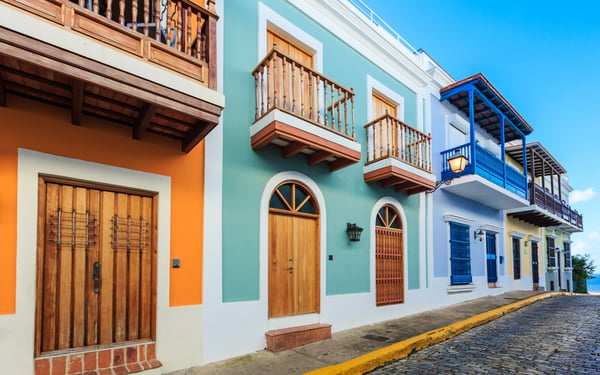 Colourful street in San Juan, Puerto Rico