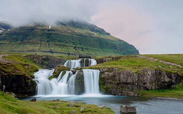 Kirkjufellsfoss waterfall near Grundarfjordur, Iceland