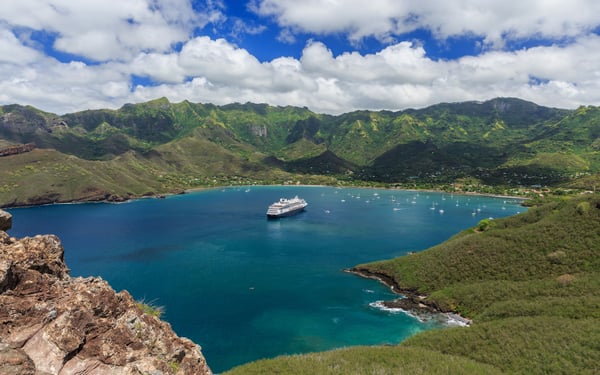 Taiohae bay in Nuku Hiva, French Polynesia